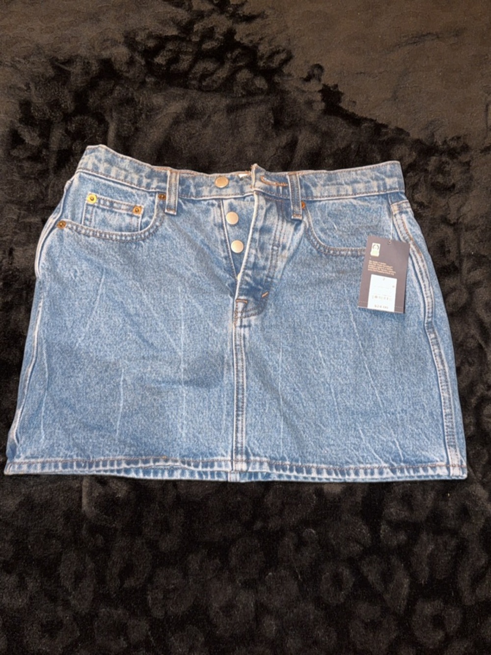 Universal Thread Light Blue Denim Midi Skirt with Button Front